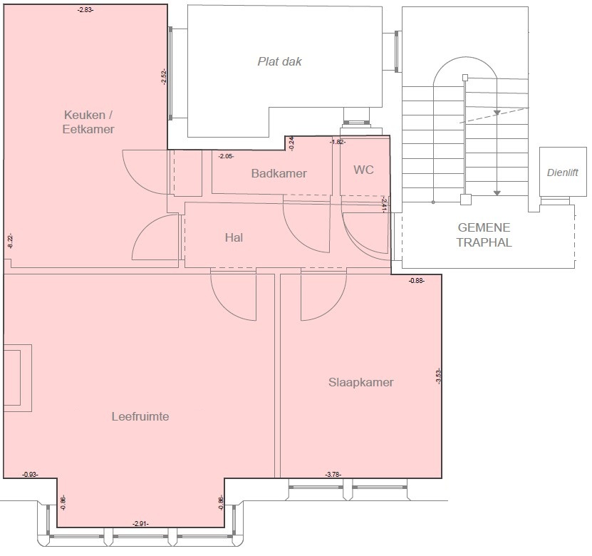 Plan linkse appartementen
